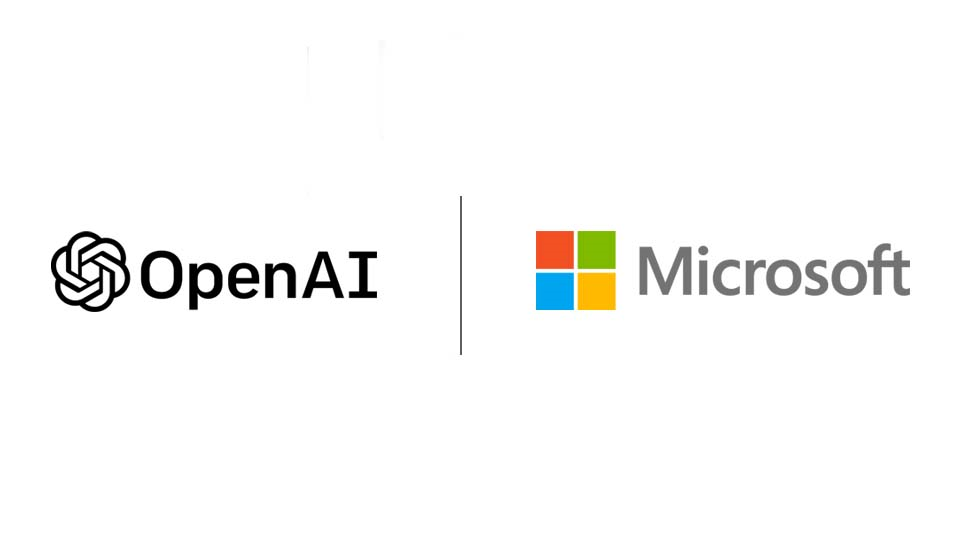 Representação de inteligência artificial, nuvem e parceria entre OpenAI e Microsoft