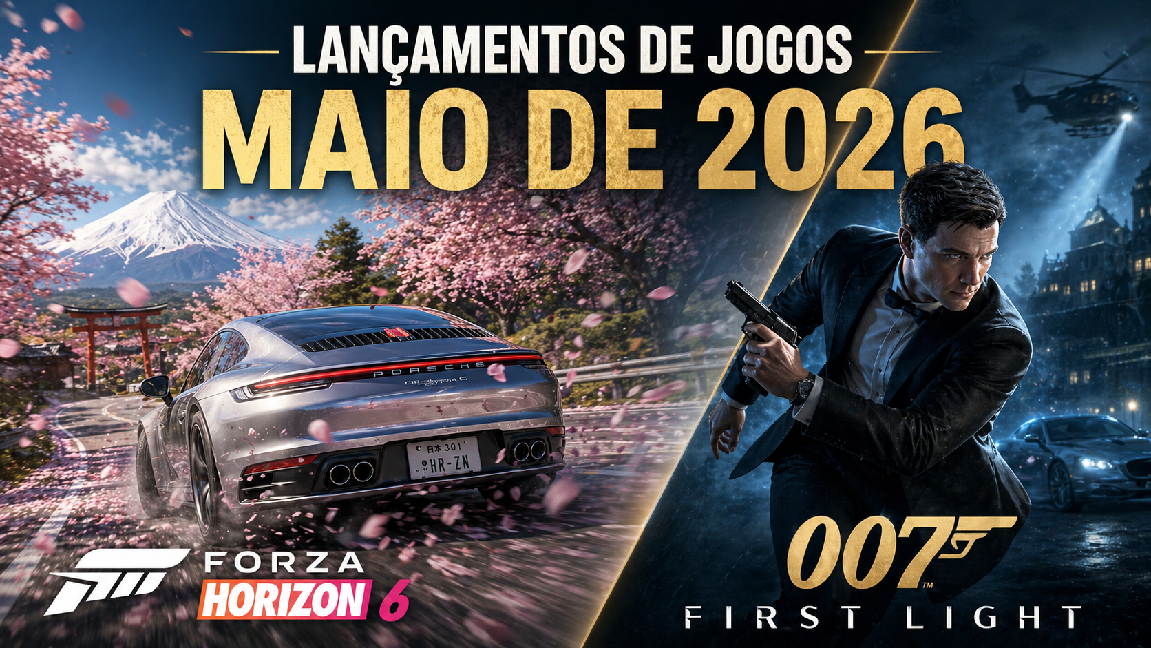 Lançamentos de jogos de maio de 2026 com Forza Horizon 6 e 007 First Light
